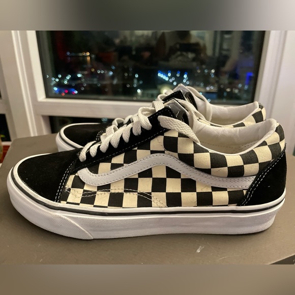 Vans Old Skool Trainers Primary Checkered Black/White Size 7 - Picture 11 of 16